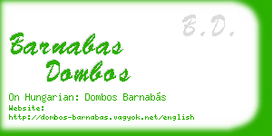 barnabas dombos business card
